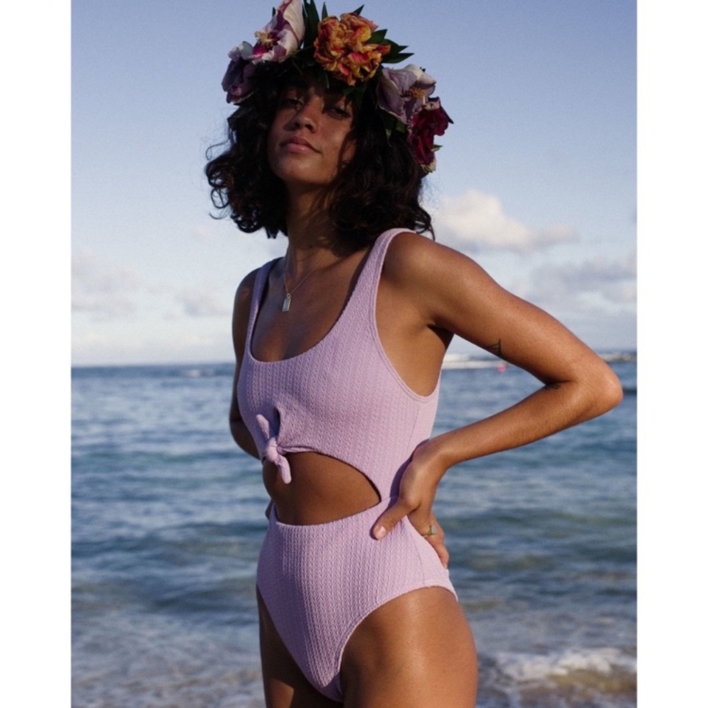 Billabong Braid Rib Lilac Cutout Knot One Piece